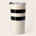 Strong Deco - Minimalist Geometric Design in Black and Almond Cream Travel Mug Gallery Image 3