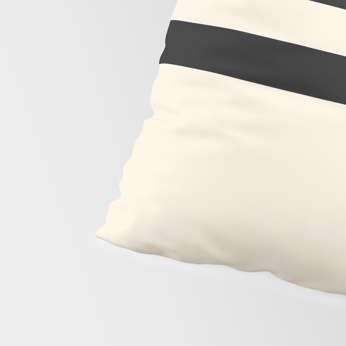 Strong Deco - Minimalist Geometric Design in Black and Almond Cream Pillow Sham Gallery Image 4