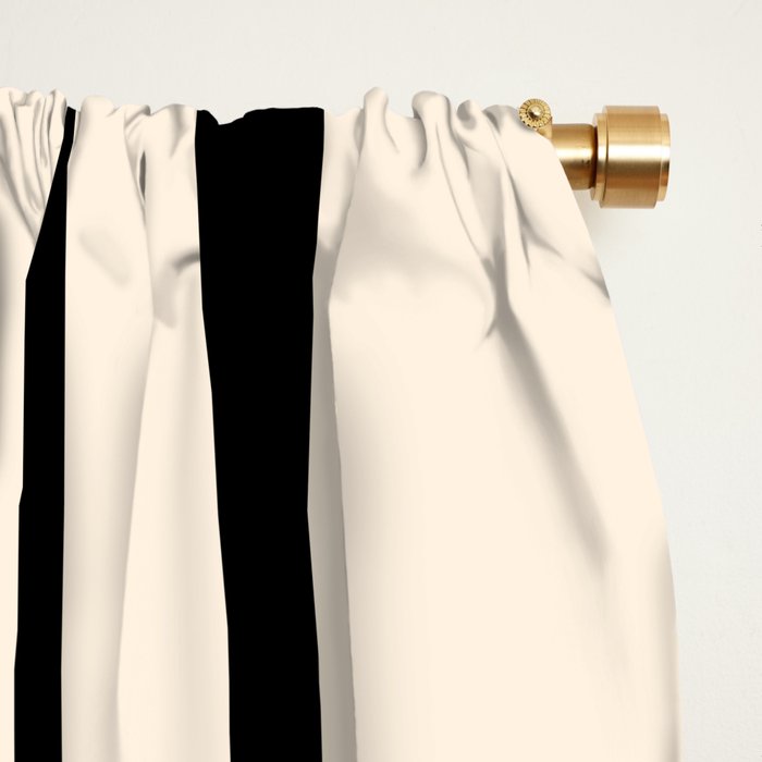 Strong Deco - Minimalist Geometric Design in Black and Almond Cream Window Curtain Gallery Image 2