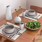 Strong Deco - Minimalist Geometric Design in Black and Almond Cream Placemat Gallery Image 2