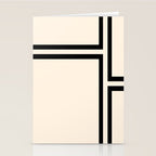 Strong Deco - Minimalist Geometric Design in Black and Almond Cream Stationery Card Gallery Image 2