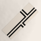 Strong Deco - Minimalist Geometric Design in Black and Almond Cream Yoga Mat Gallery Image 1