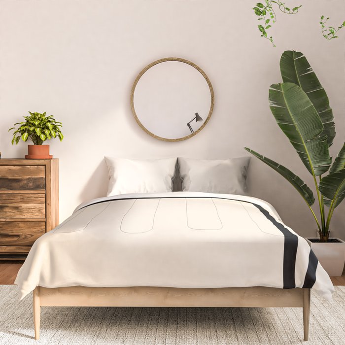 Strong Deco - Minimalist Geometric Design in Black and Almond Cream Comforter Gallery Image 3