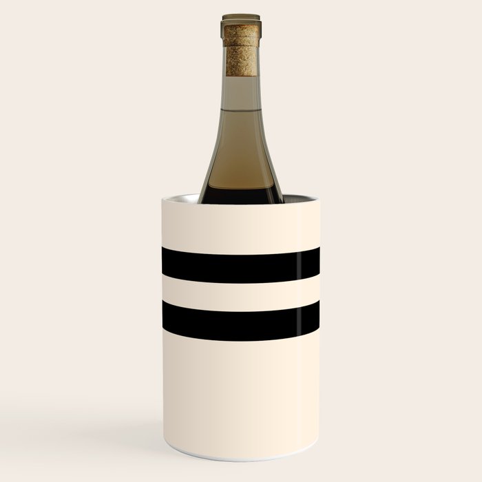 Strong Deco - Minimalist Geometric Design in Black and Almond Cream Wine Chiller Gallery Image 1