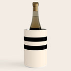 Strong Deco - Minimalist Geometric Design in Black and Almond Cream Wine Chiller Gallery Image 1