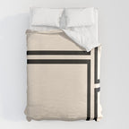 Strong Deco - Minimalist Geometric Design in Black and Almond Cream Duvet Cover Gallery Image 6