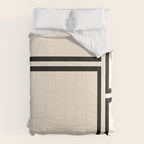 Strong Deco - Minimalist Geometric Design in Black and Almond Cream Comforter Gallery Image 6