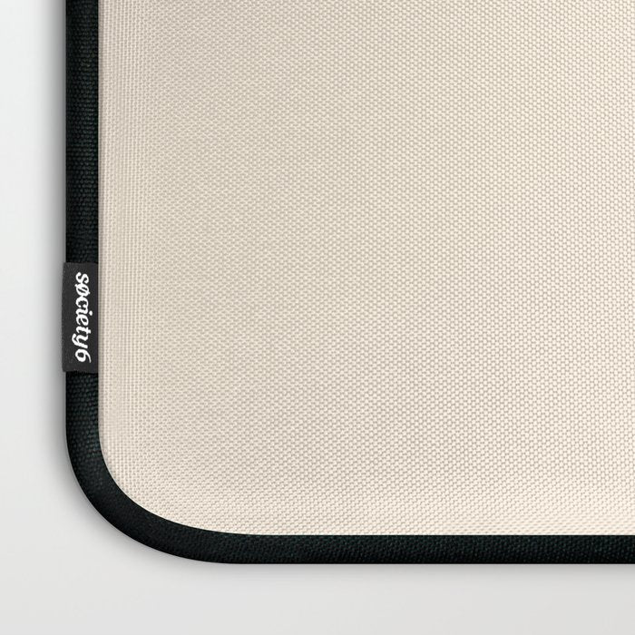 Strong Deco - Minimalist Geometric Design in Black and Almond Cream Laptop Sleeve Gallery Image 3