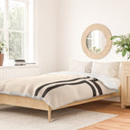 Strong Deco - Minimalist Geometric Design in Black and Almond Cream Duvet Cover Gallery Image 2