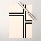 Strong Deco - Minimalist Geometric Design in Black and Almond Cream Wrapping Paper Gallery Image 1