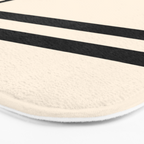 Strong Deco - Minimalist Geometric Design in Black and Almond Cream Bath Mat Gallery Image 3