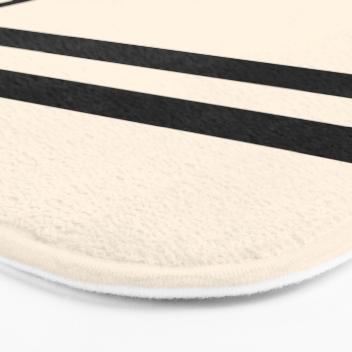 Strong Deco - Minimalist Geometric Design in Black and Almond Cream Bath Mat Gallery Image 3