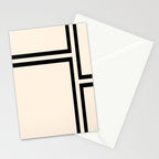 Strong Deco - Minimalist Geometric Design in Black and Almond Cream Stationery Card Gallery Image 2