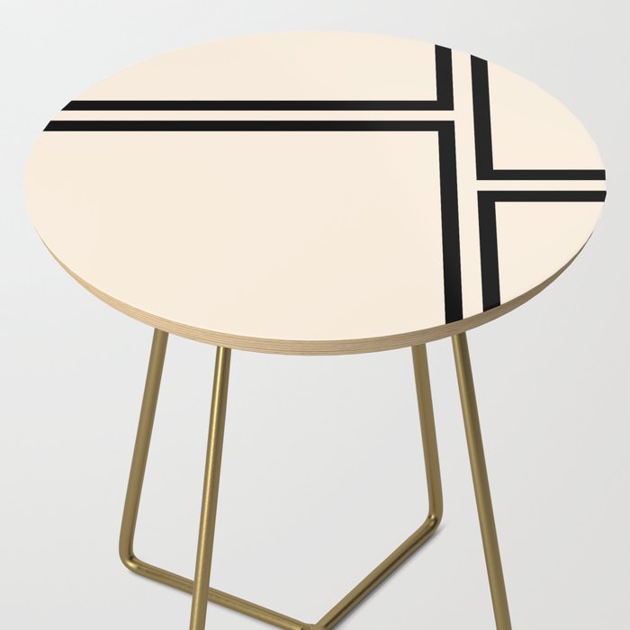 Strong Deco - Minimalist Geometric Design in Black and Almond Cream Side Table Gallery Image 2