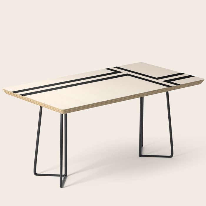 Strong Deco - Minimalist Geometric Design in Black and Almond Cream Coffee Table Gallery Image 1