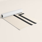 Strong Deco - Minimalist Geometric Design in Black and Almond Cream Yoga Mat Gallery Image 2
