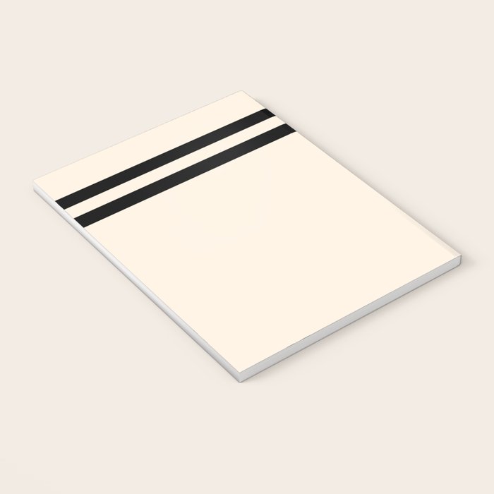 Strong Deco - Minimalist Geometric Design in Black and Almond Cream Notebook Gallery Image 3