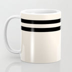 Strong Deco - Minimalist Geometric Design in Black and Almond Cream Coffee Mug Gallery Image 3