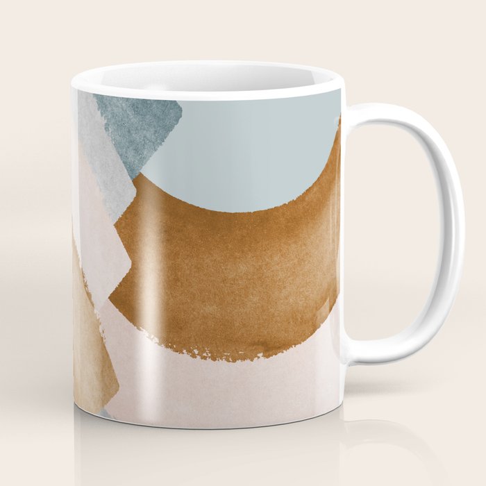Brushstroke rainbows - teal Coffee Mug Gallery Image 1