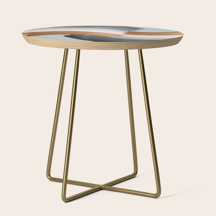 Brushstroke rainbows - teal Side Table Gallery Image 1