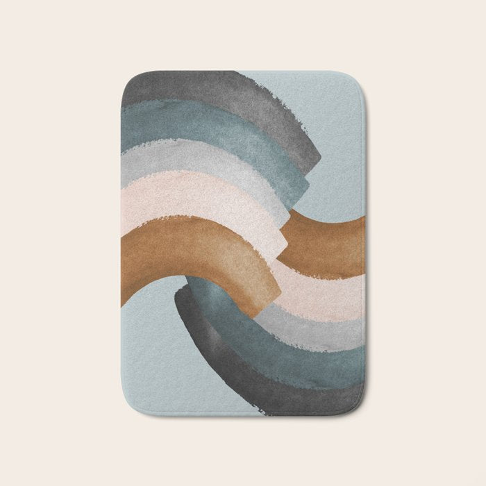 Brushstroke rainbows - teal Bath Mat Gallery Image 1