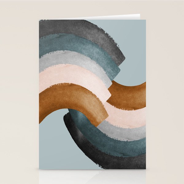 Brushstroke rainbows - teal Stationery Card Gallery Image 2