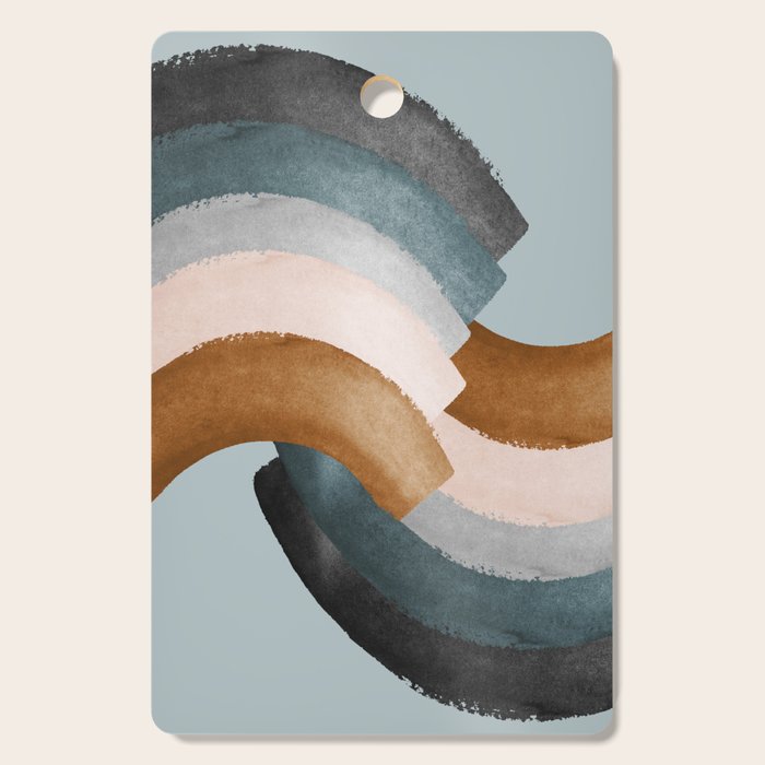 Brushstroke rainbows - teal Cutting Board Gallery Image 1