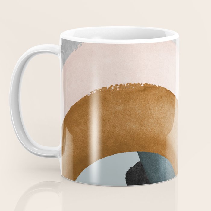 Brushstroke rainbows - teal Coffee Mug Gallery Image 3