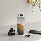 Brushstroke rainbows - teal Water Bottle Gallery Image 5