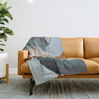 Brushstroke rainbows - teal Throw Blanket Gallery Image 1