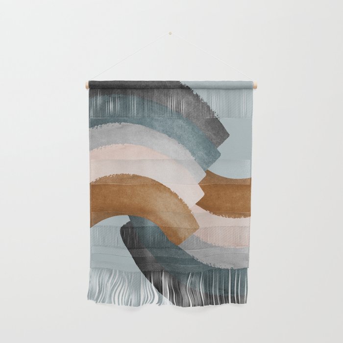 Brushstroke rainbows - teal Wall Hanging Gallery Image 1