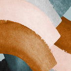 Brushstroke rainbows - teal Coffee Mug Gallery Image 2