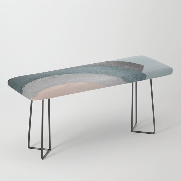 Brushstroke rainbows - teal Bench Gallery Image 1