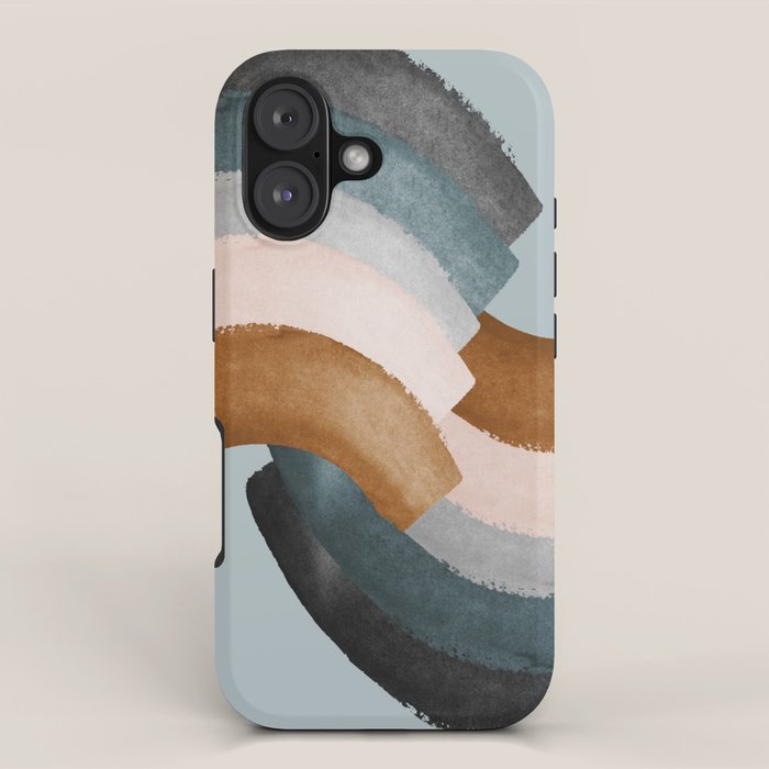 Brushstroke Rainbows - Teal Iphone Case