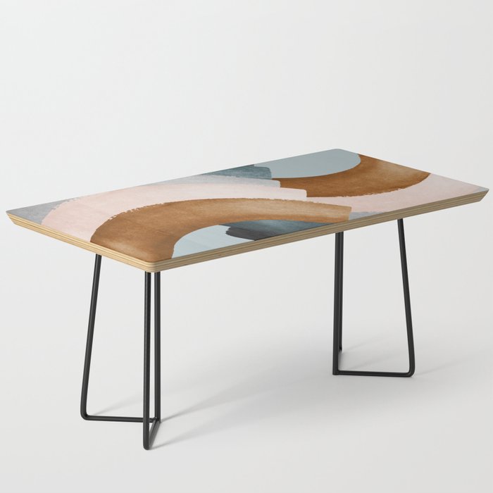 Brushstroke rainbows - teal Coffee Table Gallery Image 1