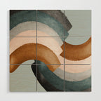 Brushstroke rainbows - teal Wood Wall Art Gallery Image 1