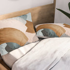 Brushstroke rainbows - teal Pillow Sham Gallery Image 2