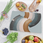 Brushstroke rainbows - teal Cutting Board Gallery Image 2