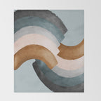Brushstroke rainbows - teal Throw Blanket Gallery Image 2