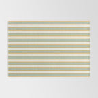 Vintage Cabana Stripe Sage Mint Green And Gold Retro Boho Coastal Beach Vibe Rug Gallery Image 2