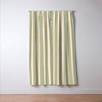 Vintage Cabana Stripe Sage Mint Green And Gold Retro Boho Coastal Beach Vibe Window Curtain Gallery Image 3