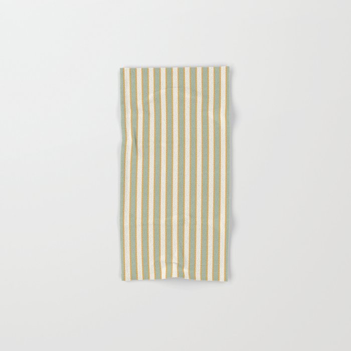 Vintage Cabana Stripe Sage Mint Green And Gold Retro Boho Coastal Beach Vibe Bath Towel Gallery Image 1