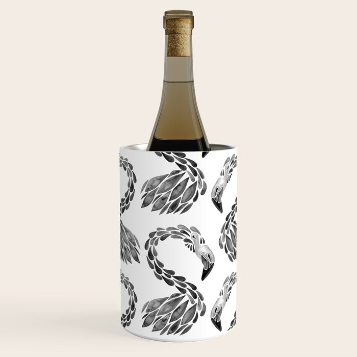 Miami Flamingo - Black Ink Wine Chiller Gallery Image 1