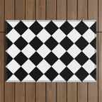 Checkered (Black and White) Outdoor Rug Gallery Image 1
