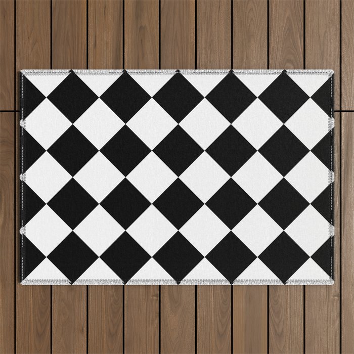 Checkered (Black and White) Outdoor Rug Gallery Image 1
