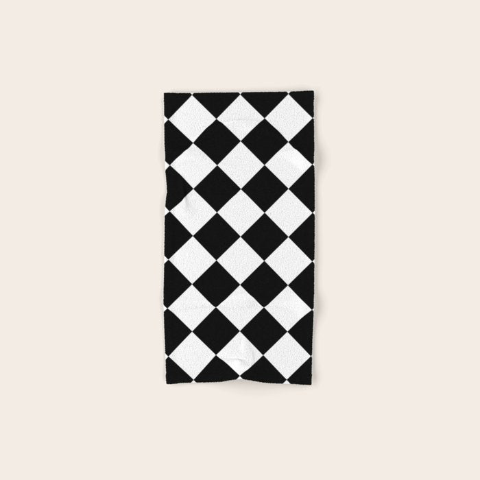Checkered (Black and White) Bath Towel Gallery Image 1