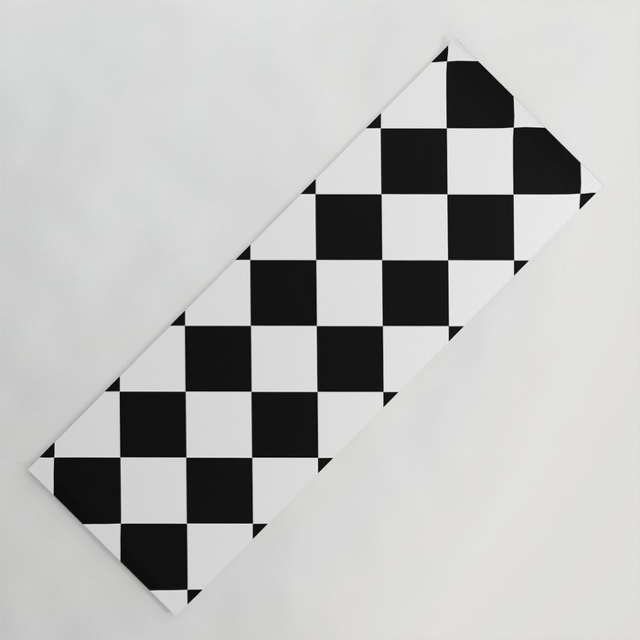 Checkered (Black and White) Yoga Mat Gallery Image 1
