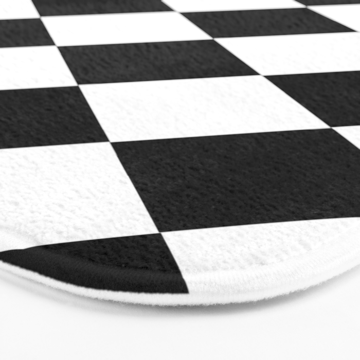 Checkered (Black and White) Bath Mat Gallery Image 3