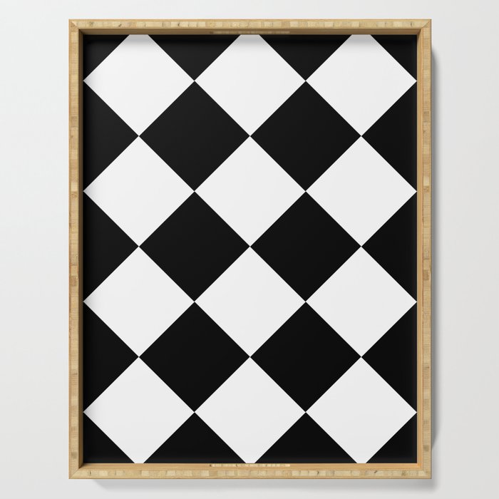 Checkered (Black and White) Serving Tray Gallery Image 1