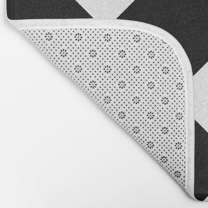 Checkered (Black and White) Bath Mat Gallery Image 2